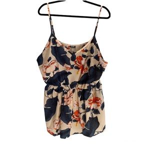 Shein Plus Floral Ruffle Hem Cami Top